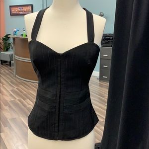 Cute pin stripe bustier halter top